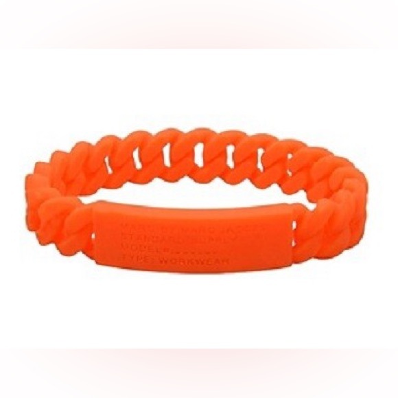 NWT Marc by Marc Jacobs- Orange Rubber Braided Bracelet - Picture 1 of 2